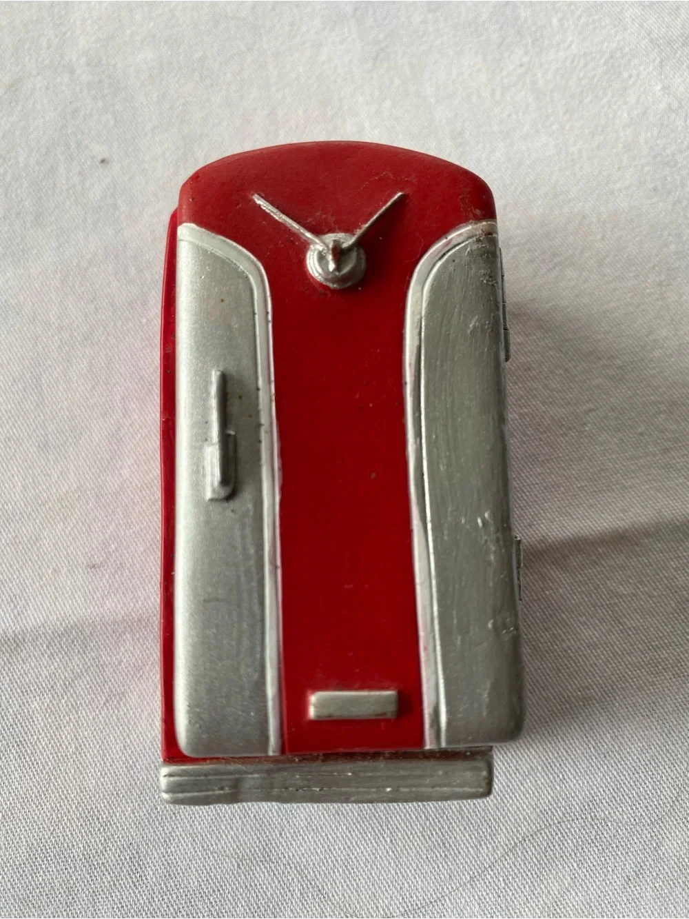 Christmas Ornament Vintage Red Refrigerator with Food